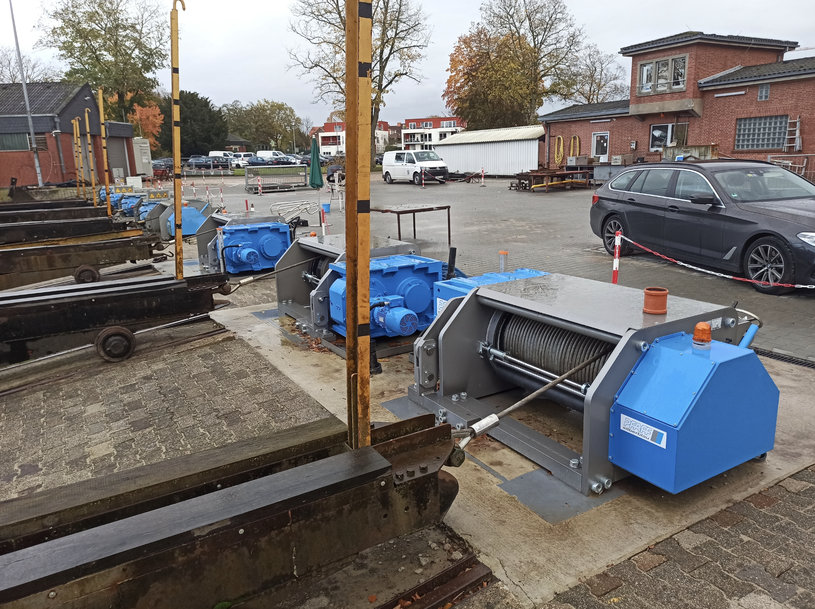 Three additional BETA wire rope winches from Columbus McKinnon to accommodate larger ships on the slipway in Meppen